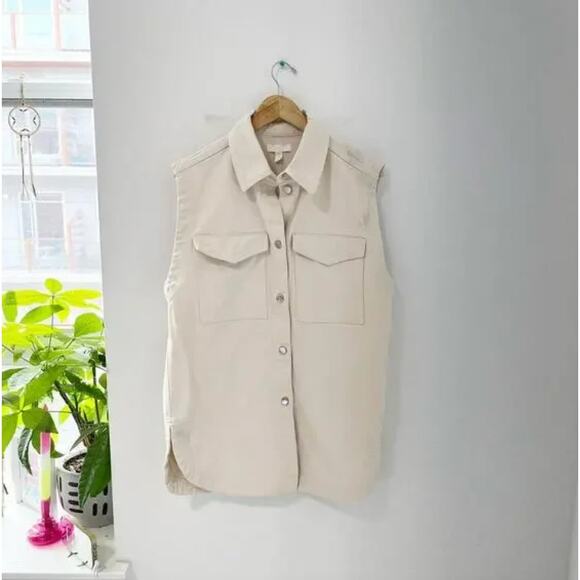 H&M Ivory Denim Cargo Skirt & Vest Set Size 8 - Picture 8 of 10